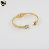 (MBRA-22-W) Stainless Steel - Snake Open Bangle.