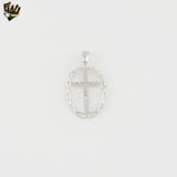 (2-1146) 925 Sterling Silver - Zircon Cross Pendant