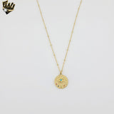 (4-7115) Stainless Steel - Eye Medal Necklace - 16"