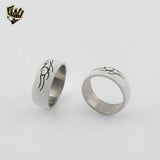 (4-0025-1) Stainless Steel - White Ring.