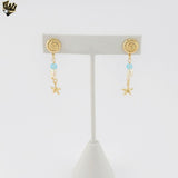 (1-1223-6) Gold Laminate - Beachy Dangle Stud Earrings - BGF