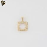 (1-2326) Gold Laminate - Zircon Circle With Frame Pendant - BGF