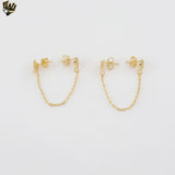 (1-1246-3) Gold Laminate - Double Piercing Sun Earrings - BGF