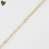 (1-0590) Laminado de oro - Pulsera con dijes de eslabones Rolo de 5,5 mm de largo - 8" - BGO