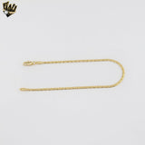 (1-0093) Gold Laminate - 2.5mm Flat Link Anklet - 10" - BGF
