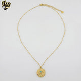 (4-7115) Stainless Steel - Eye Medal Necklace - 16"
