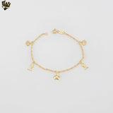 (1-0846) Laminado de oro - Brazalete de tres eslabones - 7" - BGO