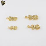 (1-2427) Gold Laminate - Teddy Bear Pendants - BGO