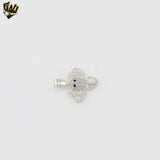 (2-1495) 925 Sterling Silver - Zircon Elephant Face Pendant