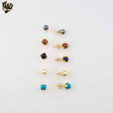 (1-1056) Gold Laminate - Stud Earrings - BGF