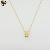 (4-7070-1) Stainless Steel - 1mm Rolo Heart Pendant Necklace - 16".