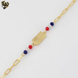 (1-0556) Laminado de oro - Pulsera de elefantes con eslabones alternativos de 5 mm - 7,5" - BGO