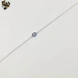 (2-0324) 925 Sterling Silver - Single Evil Eye Bracelet.