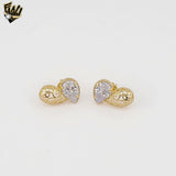 (1-1207-2) Gold Laminate - Tear Drop Stud Earrings - BGF