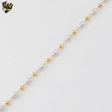 (1-0497) Gold Laminate - Pearl and Balls Bracelet - 7" - BGF