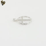 (2-1146) 925 Sterling Silver - Zircon Cross Pendant