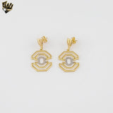 (1-1170-3) Gold Laminate - Dangling Earrings - BGO