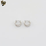 (2-4187) 925 Sterling Silver - Crossed Zircon Hugggies.