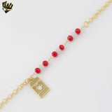 (1-0556) Laminado de oro - Pulsera de elefantes con eslabones alternativos de 5 mm - 7,5" - BGO