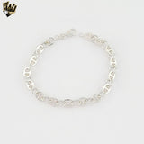 (2-0372) 925 Sterling Silver - 6mm Flat Mariner Bracelet - 7.5"
