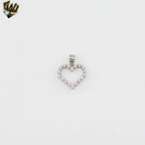 (2-6460) 925 Sterling Silver - Zircon Heart Set.