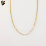 (1-6281) Gold Laminate - Zircon Curb Link Necklace - BGF - 16"