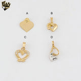 (1-2065) Gold Laminate - Heart Shape Pendants - BGF
