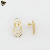 (1-1221-1) Gold Laminate - Layering Circles Stud Earrings - BGF
