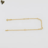 (1-0628-1) Gold Laminate - Pearl Rolo Link Bracelet - 7" - BGF