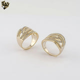 (1-3142) Laminado Oro - Anillo Cruzado Zircon - BGO