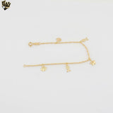 (1-0846) Laminado de oro - Brazalete de tres eslabones - 7" - BGO