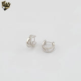 (2-4187) 925 Sterling Silver - Crossed Zircon Hugggies.