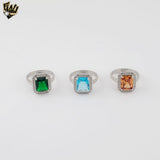 (2-5138) 925 Sterling Silver - Chunky Zircon Ring.