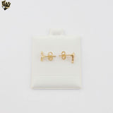 (1-1108-6) Gold Laminate - Mini Wave Stud Earrings - BGF