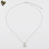 (2-66006) 925 Sterling Silver - 1mm Paper Clip Flower Necklace - 16"