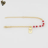 (1-0556) Laminado de oro - Pulsera de elefantes con eslabones alternativos de 5 mm - 7,5" - BGO