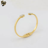 (MBRA-22-W) Stainless Steel - Snake Open Bangle.