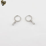 (2-4200) 925 Sterling Silver - Zircon Charm Huggies.