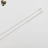 (2-66023) 925 Sterling Silver - 1mm Link with Cross Multicolor Necklace 16"