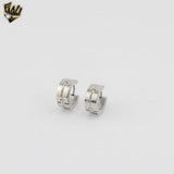 (4-2141) Stainless Steel - Zircon Hoops. (Copy)