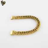 (4-4077) Stainless Steel - 14mm Curb Link Bracelet - 9"