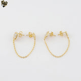(1-1246-2) Gold Laminate - Double Piercing Zircon Earrings - BGF