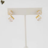 (1-1222-6) Gold Laminate - Square Zircon Earrings - BGF