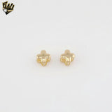 (1-2955-4) Gold Laminate - Chunky Flower Hoops- BGF