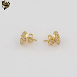 (1-1197-3) Gold Laminate - Stud Zircon Flower Earrings - BGF
