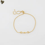 (MBRA-26-3) Gold Laminate - Equestrian Snaffle Bit Adjustable Bracelet - BGF