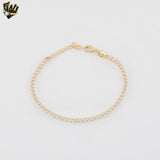 (1-0507-1) Gold Laminate - 3mm Tennis Tear drop Bracelet - BGF - 6"