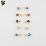 (1-1056) Gold Laminate - Stud Earrings - BGF