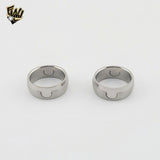 (4-0026-1) Stainless Steel - Carved Ring.