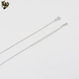 (2-66006) 925 Sterling Silver - 1mm Paper Clip Flower Necklace - 16"